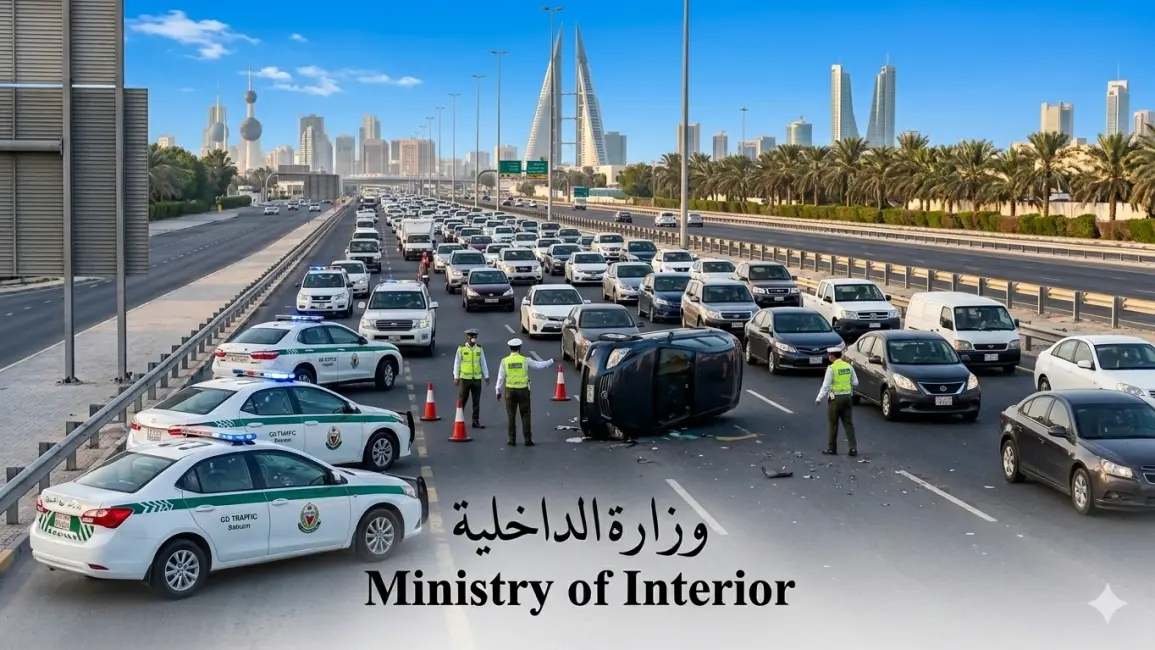 Bahrain Interior Ministry Reports Traffic Congestion on Sheikh Khalifa bin Salman Highway Due to Accident