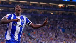 Rangers football team in action at Porto