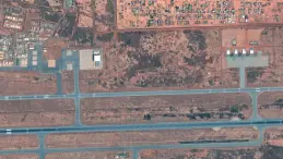 Aerial view of Diori Hamani Airport in Niamey, Niger