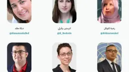 اجتماع فريق هيومن رايتس ووتش خلال مناقشة التقرير