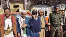 عناصر أمنية في صنعاء خلال احتجاجات ضد الحوثيين