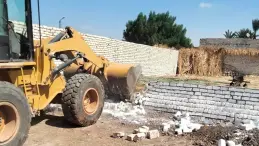 حملة إزالة التعديات في شوارع مدينة سمسطا