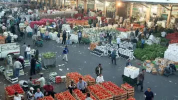 سوق الجملة المركزي في عمان مع كميات من الخضار