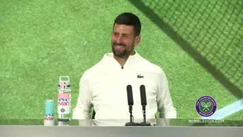 Novak Djokovic looking unimpressed at press conference