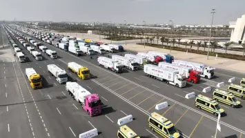 قافلة مساعدات إنسانية تتجه إلى غزة عبر معبر رفح