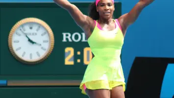Serena Williams in action on the tennis court