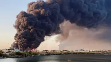 Aerial view of South Kordofan town after drone strikes