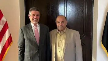 لقاء سالم الخنبشي والسفير الأمريكي ستيفن فاغن