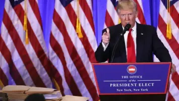 الرئيس الأمريكي دونالد ترامب خلال خطاب حول الشرق الأوسط