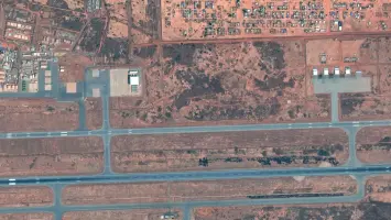 Aerial view of Diori Hamani Airport in Niamey, Niger