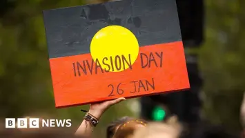Protestors during Australia Day in Perth