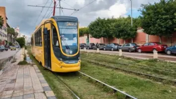 صورة لترام الرمل في الإسكندرية أثناء التطوير