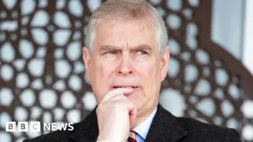 Prince Andrew with Jeffrey Epstein and David Rowland