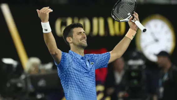 Novak Djokovic in action at the Australian Open