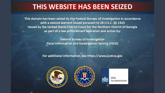 FBI seizure notice on RAMP website