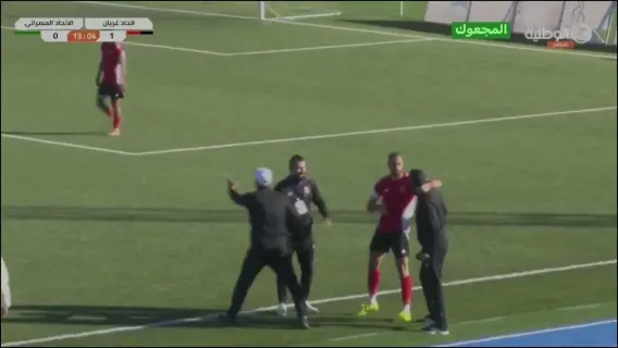 مباراة فريق الأولمبي وفريق اتحاد غريان في الدوري الليبي