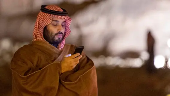 Saudi Crown Prince and Russian President on a phone call discussing cooperation.