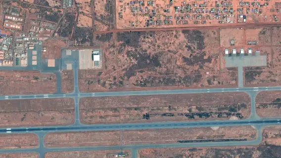 Aerial view of Diori Hamani Airport in Niamey, Niger