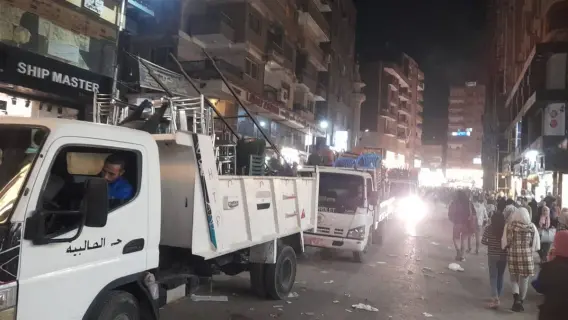 حملة إزالة التعديات في شارع العريش بمحافظة الجيزة