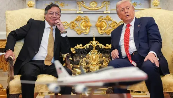 دونالد ترمب وغوستافو بيترو في اجتماع في البيت الأبيض