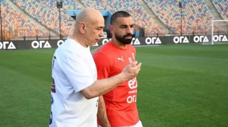 المنتخب المصري - حسام حسن ومحمد صلاح