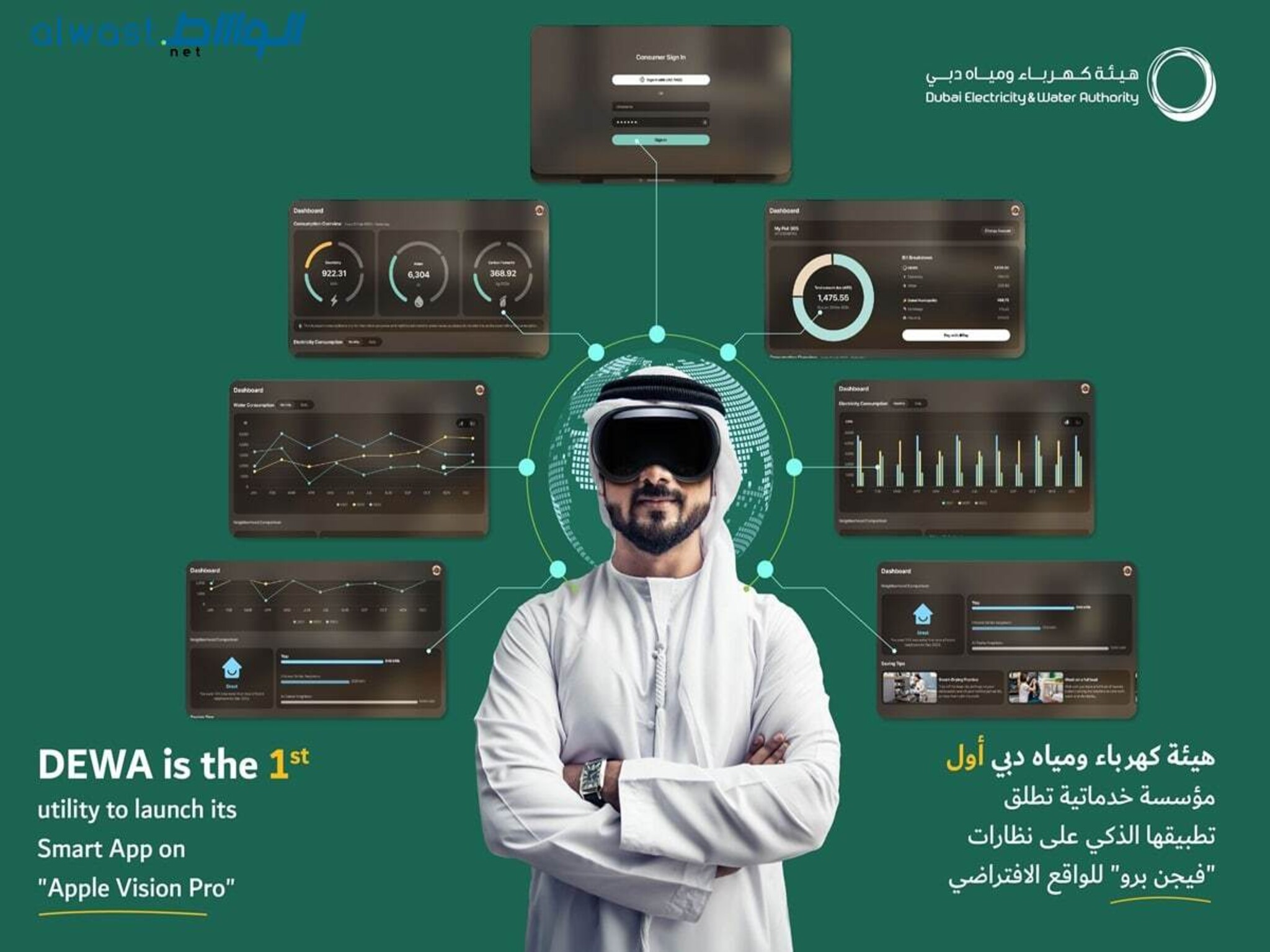 DEWA Launches Futuristic Services via Apple Vision Pro Glasses